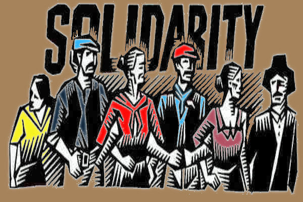 vintage solidarity poster with some colours